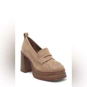 MIA Taupe Platform Loafer Pumps